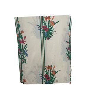 Vintage 1977 JP Stevens Flower Boquet Pattern Full Size Flat Sheet Cream Orange